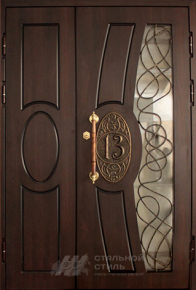 Парадная дверь №110 с отделкой Массив дуба - фото