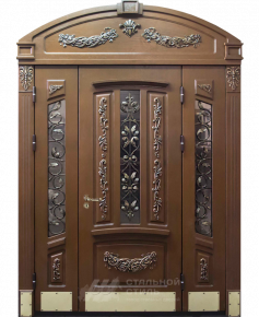 Парадная дверь №48 с отделкой Массив дуба - фото