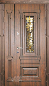 Парадная дверь №84 с отделкой Массив дуба - фото
