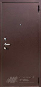 Коричневая входная дверь порошком №59 со светлым ламинатом с отделкой Порошковое напыление - фото