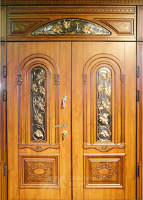 Парадная дверь №86 с отделкой Массив дуба - фото