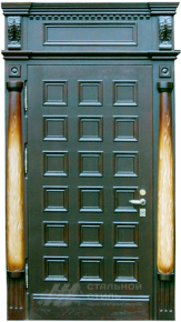 Парадная дверь №45 с отделкой Массив дуба - фото