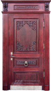 Парадная дверь №21 с отделкой Массив дуба - фото