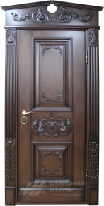 Парадная дверь №334 с отделкой Массив дуба - фото